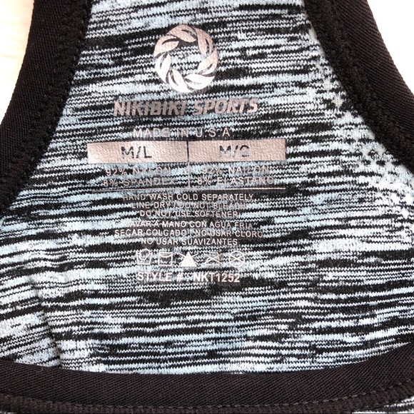 Nikibiki Racer Back Sports Bra Aqua Marin Size M/L - Picture 10 of 10